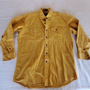 Lucchese 1883 Shirt Mens Large Yellow red blue Plaid Western Button Long Sleeve